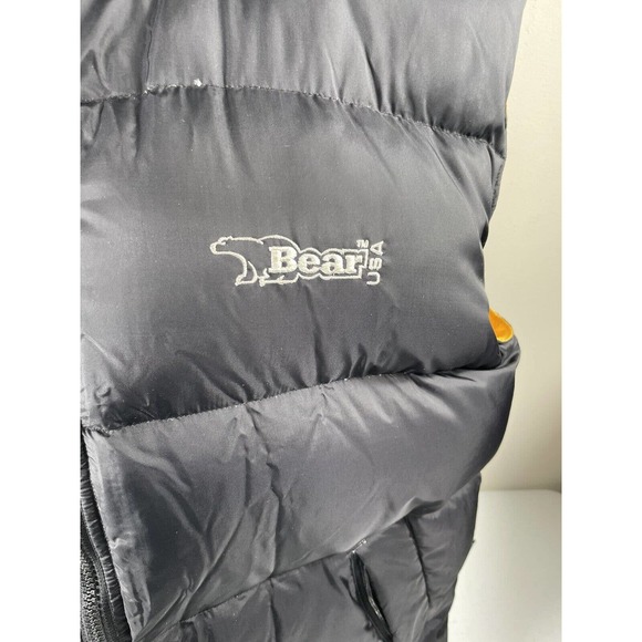 Vintage Bear USA Duck Down Reversible Puffer Vest Warm Winter Large Yellow Black - Picture 3 of 16